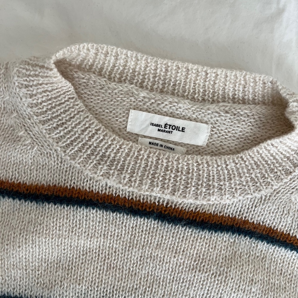 Isabel Marant Cream Striped Crewneck Sweater - Picture 2 of 3